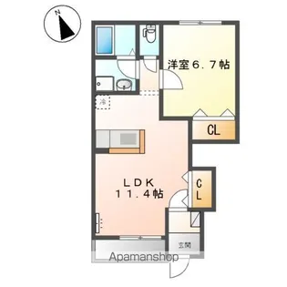 グランペシュ【1階】の間取り