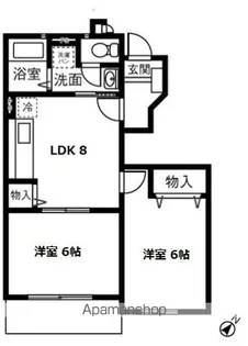 バーシア堀ノ内Ⅱ【1階】の間取り