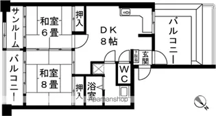 ボヌール長岡Ⅱ棟【B5号室】の間取り