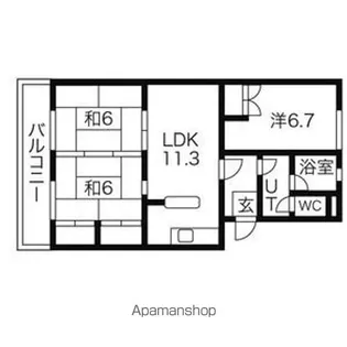 杜栄マンションN棟【3階】の間取り