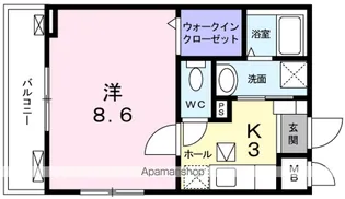 メゾン プラターヌ【1階】の間取り