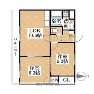 AAB茜ハイツ【202号室】の間取り