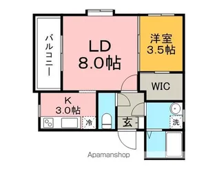 コーポ花みずき【1階】の間取り