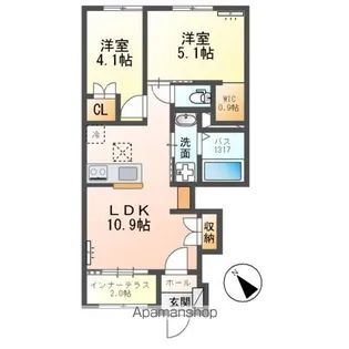 AMORE GRACE(アモーレ パートリア)【1階】の間取り