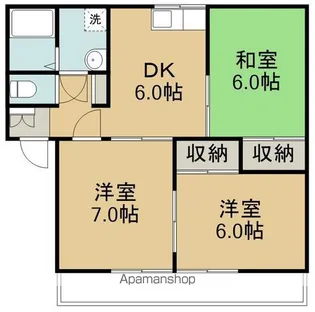 フルール高沢B棟【2階】の間取り