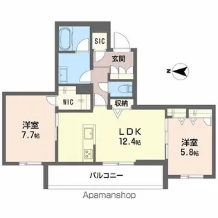 シャーメゾン静永【2階】の間取り
