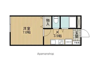 長峰ビーチハウス【104号室】の間取り