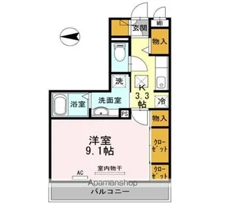 カーサ安倍川【2階】の間取り