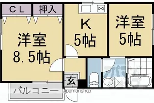 ウエストハウス【202号室】の間取り