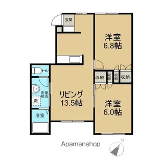 BELLE LEAD 桜川 B【102号室】の間取り