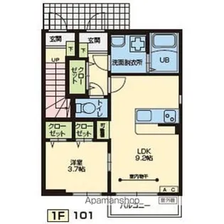 プランドール雷神【1階】の間取り