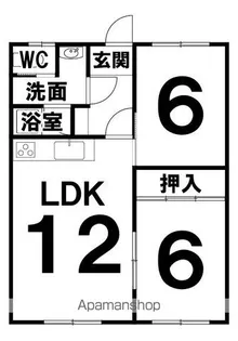 西ハイツ【C号室】の間取り
