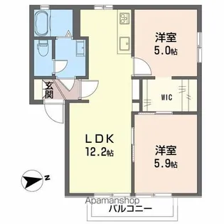 カサベルデ【1階】の間取り