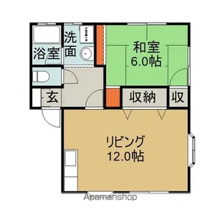 岩間シティハウス 光の棟【102号室】の間取り