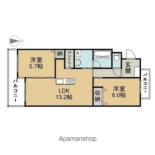 ハイツ正明寺【3階】の間取り