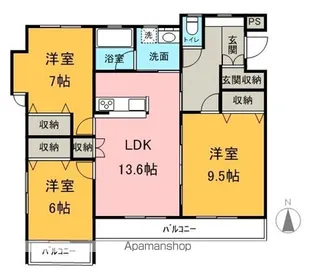 エクセルシオール城北【3階】の間取り