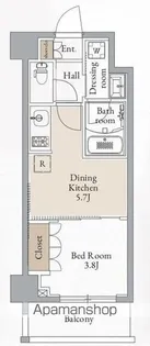 ジオエント横浜【4階】の間取り