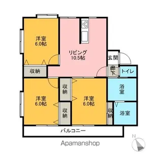 ジュピター【B201号室】の間取り