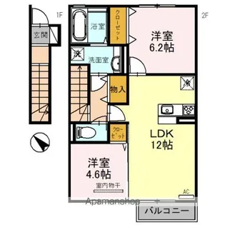 サニーコート B棟【2階】の間取り