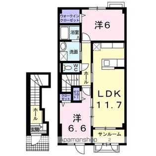 レジーナⅢ【2階】の間取り