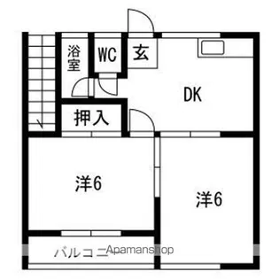 コーポ山根【2階 6号号室】の間取り