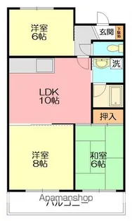 ドリームハイム奥津【3階】の間取り