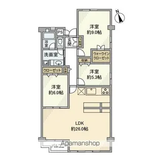 ハイマート天王台A1号棟【3階】の間取り