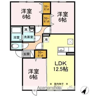 グランモア南佃 A【1階】の間取り