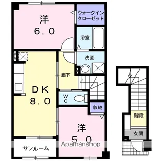 B・ポポラーレ【203号室】の間取り
