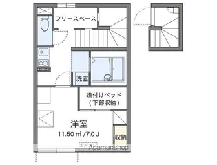 レオパレスKMY郡山【203号室】の間取り