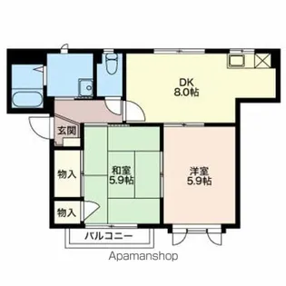 フレグランスシャレムA【2階】の間取り