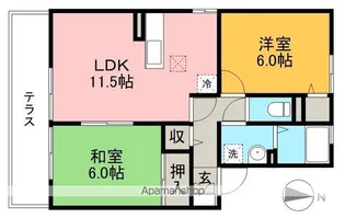 シャンポール Ⅱ【1階】の間取り
