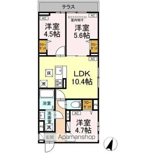 セレスティア鷺宮II【1階】の間取り