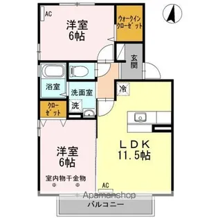 ラ ルーナ・ワイ【2階】の間取り