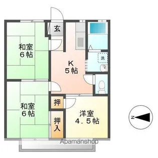 サンライフメートA・B【B102号室】の間取り