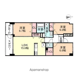 シェモア丸の内【4階】の間取り