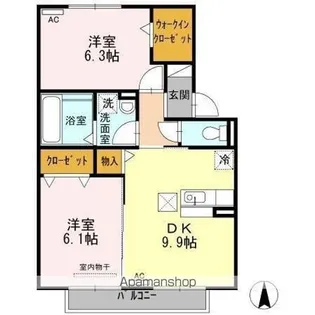 マンハイム【1階】の間取り