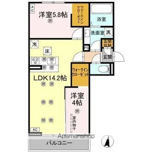 クランツ北井門C【1階】の間取り