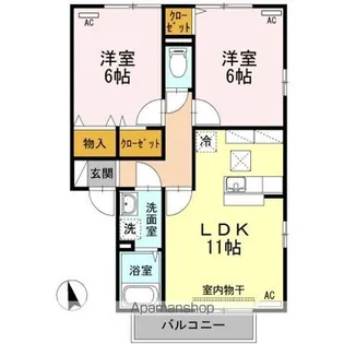 エーデルハイム Ⅱ棟【1階】の間取り