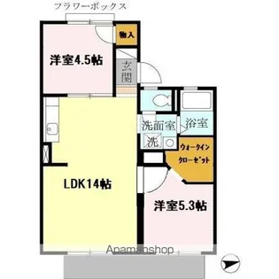 高井ハイツC棟【1階】の間取り