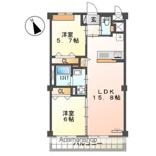 Wealth Comfort 新宮【5階】の間取り