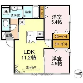 フラッツ大野【1階】の間取り