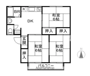 長野県長野市大字高田【アパート】の間取り
