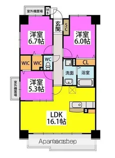 メルベーユ高宮駅前【2階】の間取り
