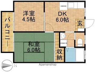 ウイングASANAC【2階】の間取り