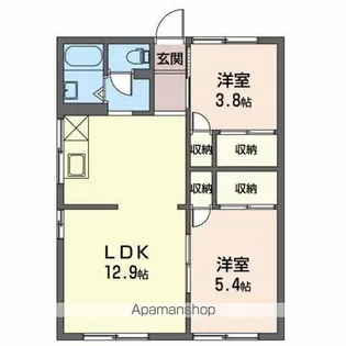 2LDKの間取り画像