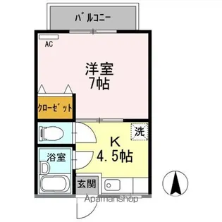 プレジール南昭和【205号室】の間取り
