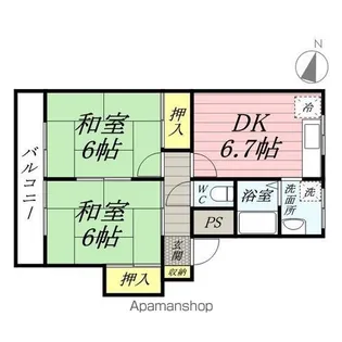 サンハイツ白幡【2階】の間取り