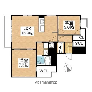 1SLDKの間取り画像