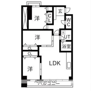 アーバンスクエアⅢ【201号室】の間取り